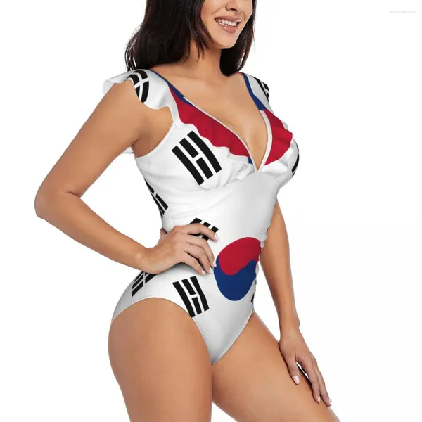 Femme de maillot de bain pour femmes 2024 femmes sexy one morceaux maillot de bain femelle drapeau coréen monokini maillot de bain de plagewear