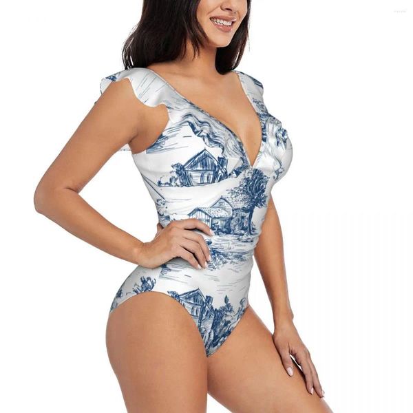 Maiaille pour femmes Rouffle Femmes Sexy One Pieces MAINTENANT FEMME CLASSIQUE CASSIQUE VILLE FRENS TOILE MONOKINI BATUITE