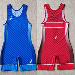 Maillots de bain pour femmes RUSSIE Custom Italic Stripes Wrestling Singlet Outfit Gym Weight Lifting Suit