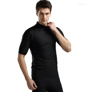 Traje de baño para mujer Sbart 1pc Black Rash Guards Hombres Trajes de baño Camisetas Manga corta Surfing Vela Windsurf Tops Trajes de baño 2024 DCO