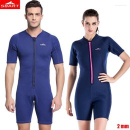 Maillots de bain pour femmes Sbart Hommes Wome 2MM Lovers Combinaison Néoprène Apnée Plongée Sous-marine Combinaison Snorkel Maillot De Bain Une Pièce Élastique Surf