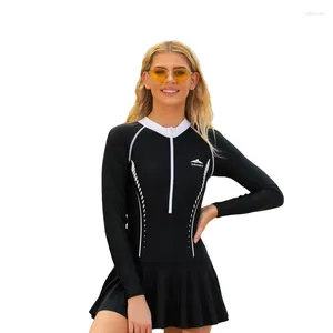 Maillots de bain pour femmes Sbart femmes robe de plage Rash Guard combinaisons une pièce à manches longues élégant maillots de bain féminins surf costumes de voile