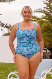 Dames badmode Seaeural 2024 sexy plus size size één stuk zwempak vintage print gesloten push -up dames body zwem strand zwembadbadende pak