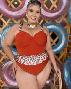 Dames badkleding Seaual Sexy Leopard Print One Piece Swimsuit 2024 Hard pack met underwire vrouwen Monokini Backless Beachwear