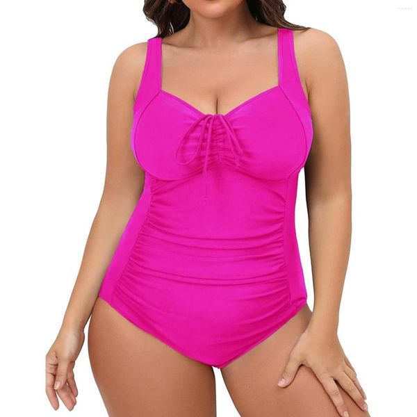 Maillot de bain femme Sexy Bikini 2023 maillot de bain femme multicolore jarretelle dos nu solide conservateur grande tunique taille vêtements de plage