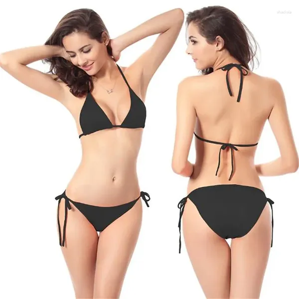 Traje de baño para mujer Bikini sexy Push Up Trajes de baño para mujer Conjunto de micro femenino Traje de baño sólido Trajes de baño Biquini brasileño 2