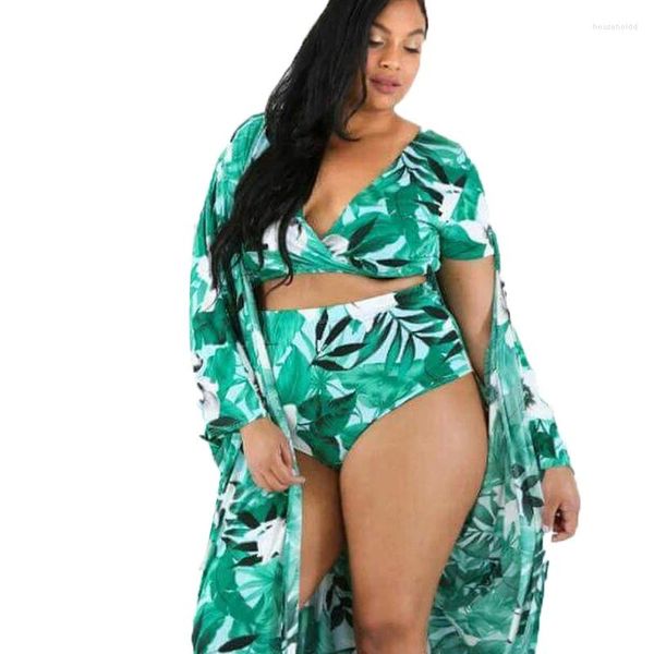 Traje de baño para mujer Conjunto de bikini sexy Traje de baño con estampado floral Mujeres Pecho grande Traje de baño brasileño Maillot de Bain Femme Plus Tamaño 5XL