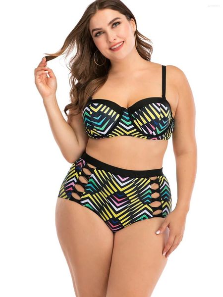 Maillots de bain pour femmes Sexy Bikinis Ensembles Grande Taille 5XL Femmes Gros Seins Push Up Underwire Taille Haute Maillot De Bain Maillot De Bain Deux Pièces Tankini