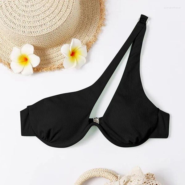 Swimwaies pour femmes Sexy Bikinis Swimsuits coupés 2024 One épaule Biquini High Bathing Troist Push Up Beach Bikini Set