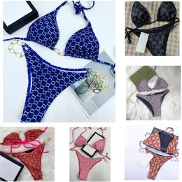 Damesbadmode Sexy Designer Badpak Effen Bikini Set Mid Taille Badpakken Strandkleding Zwempak voor dames Sexy tweedelig
