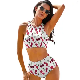 Trajes de baño para mujeres Sexy Fresh Fruit estampado Bikini traje de baño lindo patrón de cereza