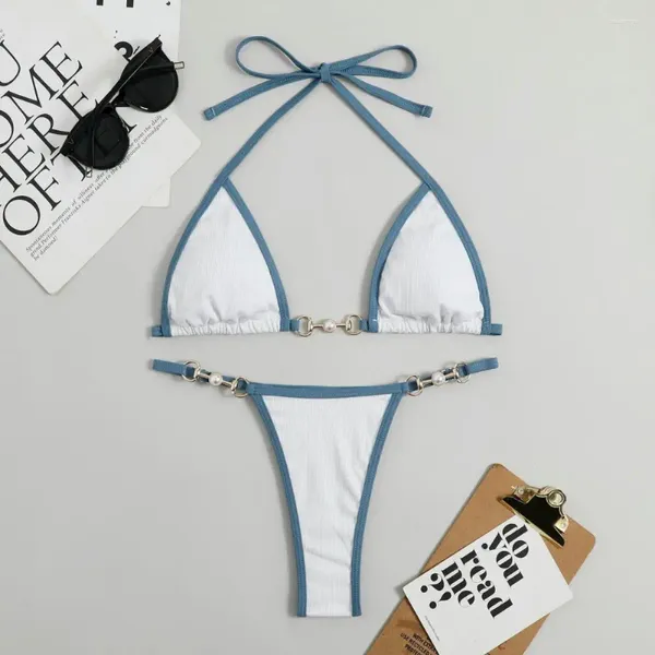 Swimwear pour femmes Micro Bikini 2024 Femme Femme Femme Mini Thong Mujer Set Brésilien Bassilian Bathing Costume Beach Wear
