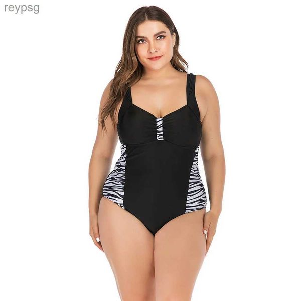 Traje de baño para mujer Sexy Leopardo Grande Talla grande 5XL Mujeres Traje de baño de una pieza para dama gorda Playa Baño Trajes de baño Biquini Mujer YQ240112