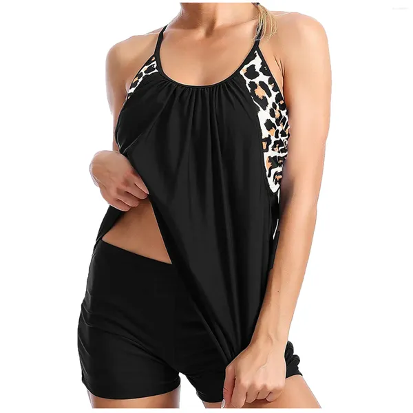 Swimwwear Women Sexy Leopard Imprimé Femmes Tankinis Vacances d'été Off Bikinis Bikinis Vest Trunks Shorts Swim Wear 2 pièces Bikini Set