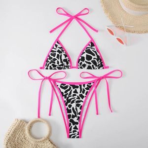 Swimswear pour femmes Sexy Leopard String Bikini 2024 Femme MAINTAIRE FEMME BIKINIS BIKINIS SET BRÉSILIEN PARCE PEUS BATUILLE BIQUINI