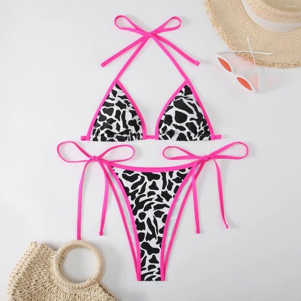 Traje de baño de mujeres bikini de leopardo sexy 2024 traje de baño femenino bikinis set brasileño de playa bañera Bíqui