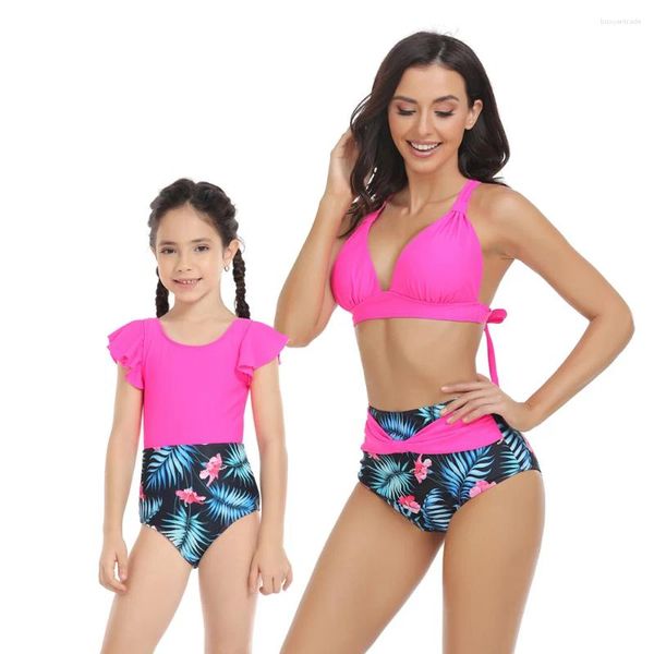 Swimwear pour femmes Micro Bikini 2024 CRISS CROSS CROSS Parent-Child Swimsuit Femme Set 2 pièces Femmes Bathing Beachwear