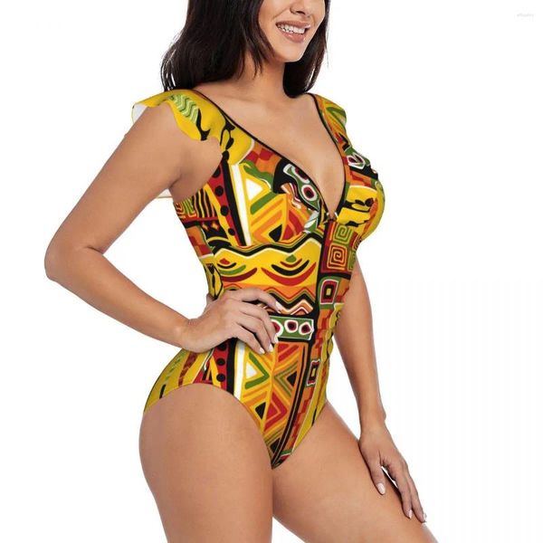 Swimwwear Women Sexy One Piece Swimsuit 2024 Femmes African Elements Monthy Feme Female Femme Girl Girl Bathing
