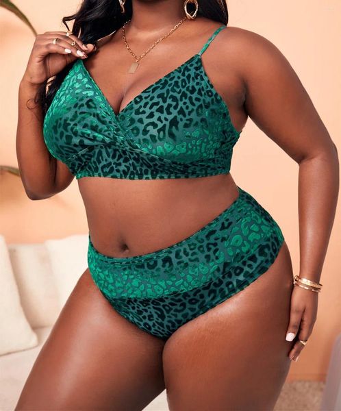 Swimwear de mujer SEXY Mujeres de talla grande LEOPARD SEOPARD BAJATA Traje de baño XXXL Bikini Dos piezas Conjunto de trajes de baño Bíquinis Mujer 2024