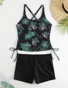 Swimwear pour femmes Sexy Print Tankini Bikini Shorts set High Waist Tropical Swimsuit Trawsfring Bathing Costume Femme Brésilien Place Tenues