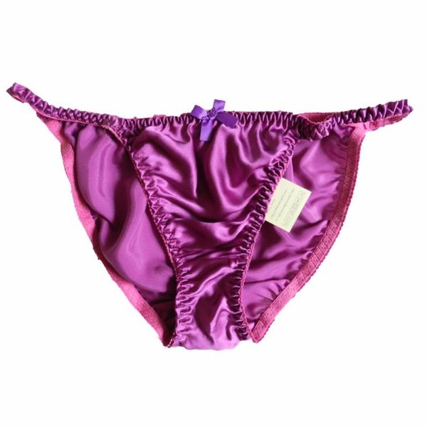 Traje de baño para mujer Bragas de bikini con hilo de seda pura sexy Tamaño: S M L XL XXL (W27 