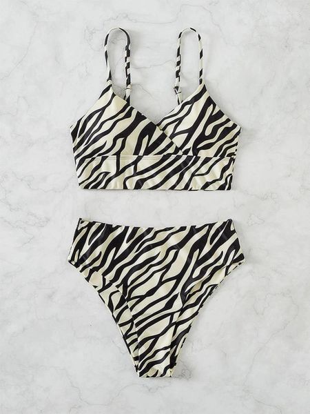 Swimwear pour femmes sexy push up bikini haute taille femme 2024 triangle set Stripe mail de maillot de bain mail