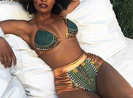 Maillots de bain pour femmes Sexy sud-africain Golden Halter bikini taille haute maillot de bain deux pièces maillots de bain femmes maillot de bain bikinis T230524