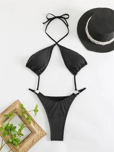 Traje de baño para mujer Bikini de cadena sexy Micro traje de baño Halter Monokini Mujeres brasileñas Traje de playa de una pieza Bikinis Set Mujer Traje de baño