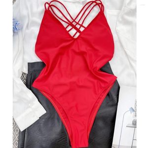 Traje de baño para mujer Bikini de cuerdas sexy Traje de baño Cruz sin espalda Monokini de una pieza Traje de playa para mujer Micro traje de baño Bikinis Trajes de baño