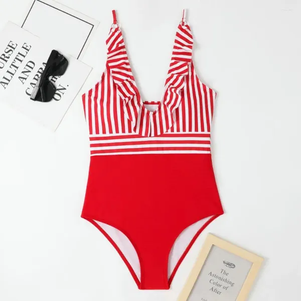 Swimwwear pour femmes Sexy Striped Striped Pigwork Beach Swimsuit Soft No Steel Ring Accessoires pour femmes
