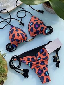 Dames badmode sexy zwempak vrouwen driehoek bikini set stringing bandage zwempakken 2024 massief kleur badpak tweedelige string zwemarstrand