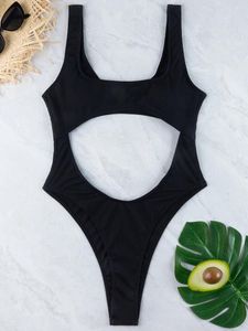 Dames badmode sexy buik uitgehakte geribbelde vrouwelijke eendelige zwempak vrouwen hoge been monokini backless badpak zwemstrand slijtage