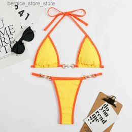 Maillots de bain pour femmes Sexy Twopieces Bikini Set Femmes Au hasard Imprimé Top Push Up Beach Q240306