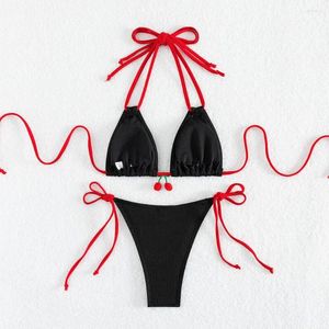 Swimwear Women Sexy Women Bikini Set Halter Bra Bra Bottappake Bottoms Baswear Bathing Fssuit 2024
