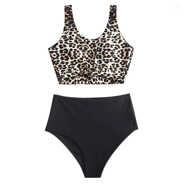 Traje de baño para mujer Sexy Mujeres Bikini Set Leopardo Estampado Acolchado Traje de baño Traje de baño Ropa de playa Tankini 2024 Trajes