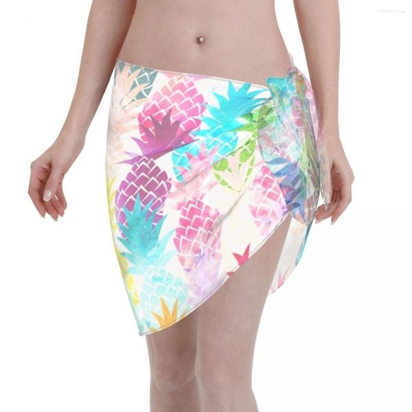Maillots de bain pour femmes Sexy femmes hawaïen ananas Tropical caftan Sarong vêtements de plage Trippy Hippie Bikini couverture Ups jupe courte