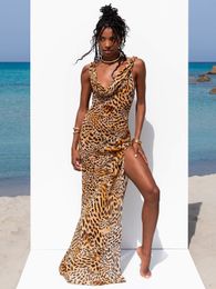 Roupa de banho feminina Sexy Feminina Maxi Dress Moda Backless Cover Ups Chiffon Sundress Vestido Beachwear Long Beach Summer Outfits Bodycon 230331