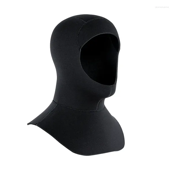 Traje de baño para mujer, chal, casco de buceo para hombre, 3-5MM, snorkel, cálido, protección para los oídos, protector solar, gorro de natación frío