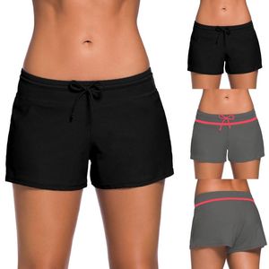 Traje de baño de talla grande para mujer, traje de baño para mujer, parte inferior de Bikini, pantalones cortos de Tankini, traje de baño de playa de cintura alta sólido, Biquini 2023, venta al por mayor