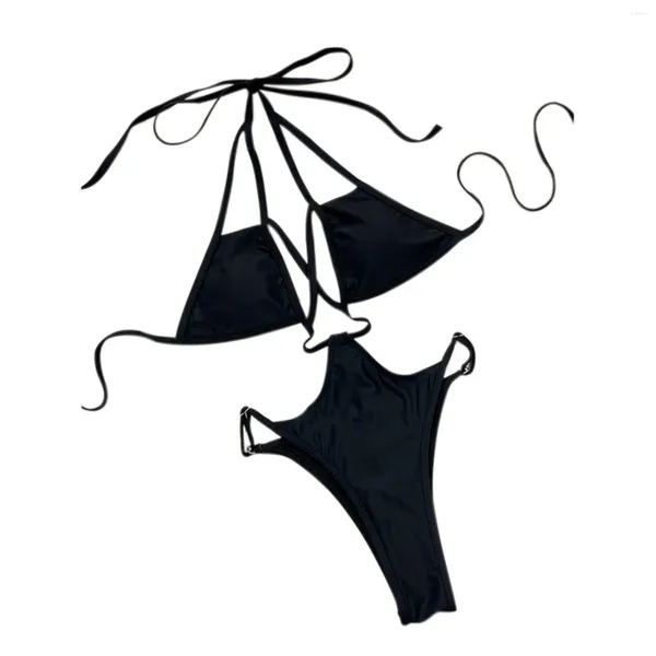 Trajes de baño para mujeres del flaco sexy traje de baño de damas de la playa bikini blanca tanga bikini