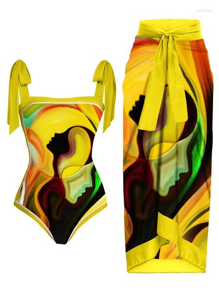 Bikini de maillots de bain pour femmes Bikini contrastant tendance de mode imprimé sexy one-pièce 2024 MAISON ET COUVERT