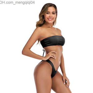 Dames Zwemkleding Effen bikini Braziliaans badpak Vrouwen Bikini Set Sexy Off Shoulder Badmode Zwart Rood Roze Geel Wit Zwemmen Badpak Z230706