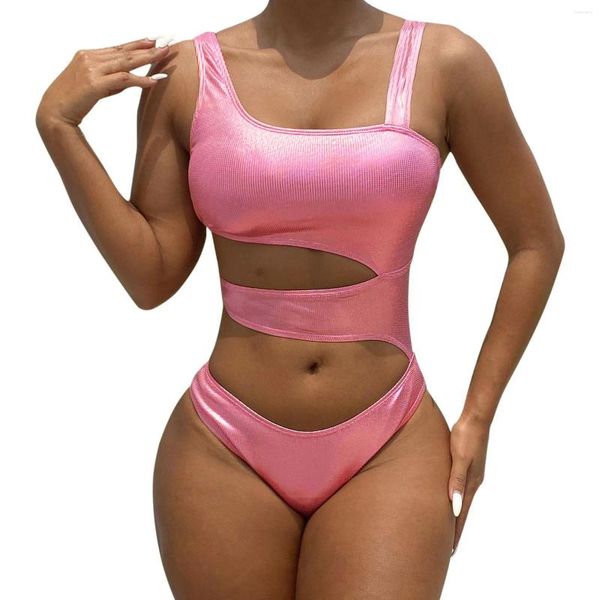 Couleur solide de maillots de bain féminin sexy