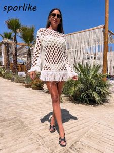 Swimwwear Sports Bikini Top top tricot nommé Tassel Top Top Womens Sweet Crochet Robe à la mode 2023 Summer Beach Wear J240403