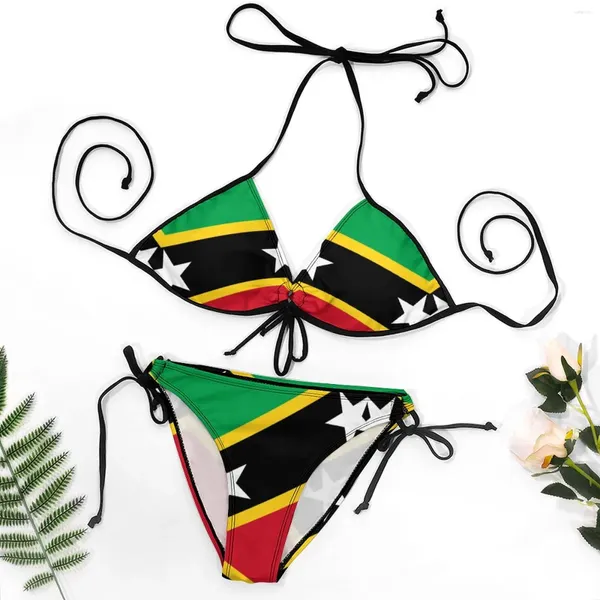 Maillots de bain pour femmes Saint-Kitts-et-Nevis Drapeau Bikini Unique Exotique Bikinis Graphique Beachwear Maillot de bain vintage