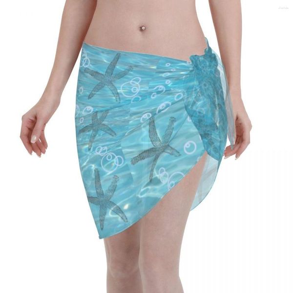 Maillots de bain pour femmes Starfish In Ocean Sarongs courts Maillots de bain Coverups Femmes Jupe transparente Bikini Cover Up