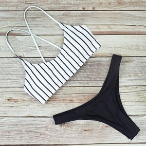 Swimswear pour femmes rayées sexy bikinis féminins femmes 2023 Push up beachwear maillot de bain féminin de baignade de set