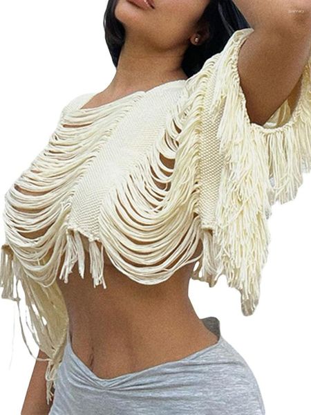 Maillot de bain pour femme élégant pull de plage au crochet pour femme avec 3 4 manches et encolure carrée en couleurs unies - Bikini parfait