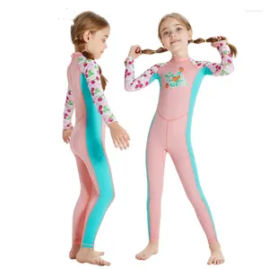 Dames Zwemkleding Zomer Meisjes Wetsuit Eendelig Duikpak met lange mouwen Zonnebrandcrème Cartoon Surfkleding Sneldrogend Kinderbadpak 2023