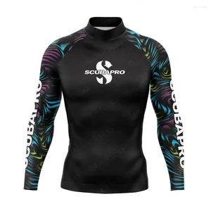 Chapeaux de bain pour hommes Summer Homme à manches longues Rash Gard Guard Swash Sun UV Protetion Tops Swimming Surfing Diving T-shirt Basic Skin Costume